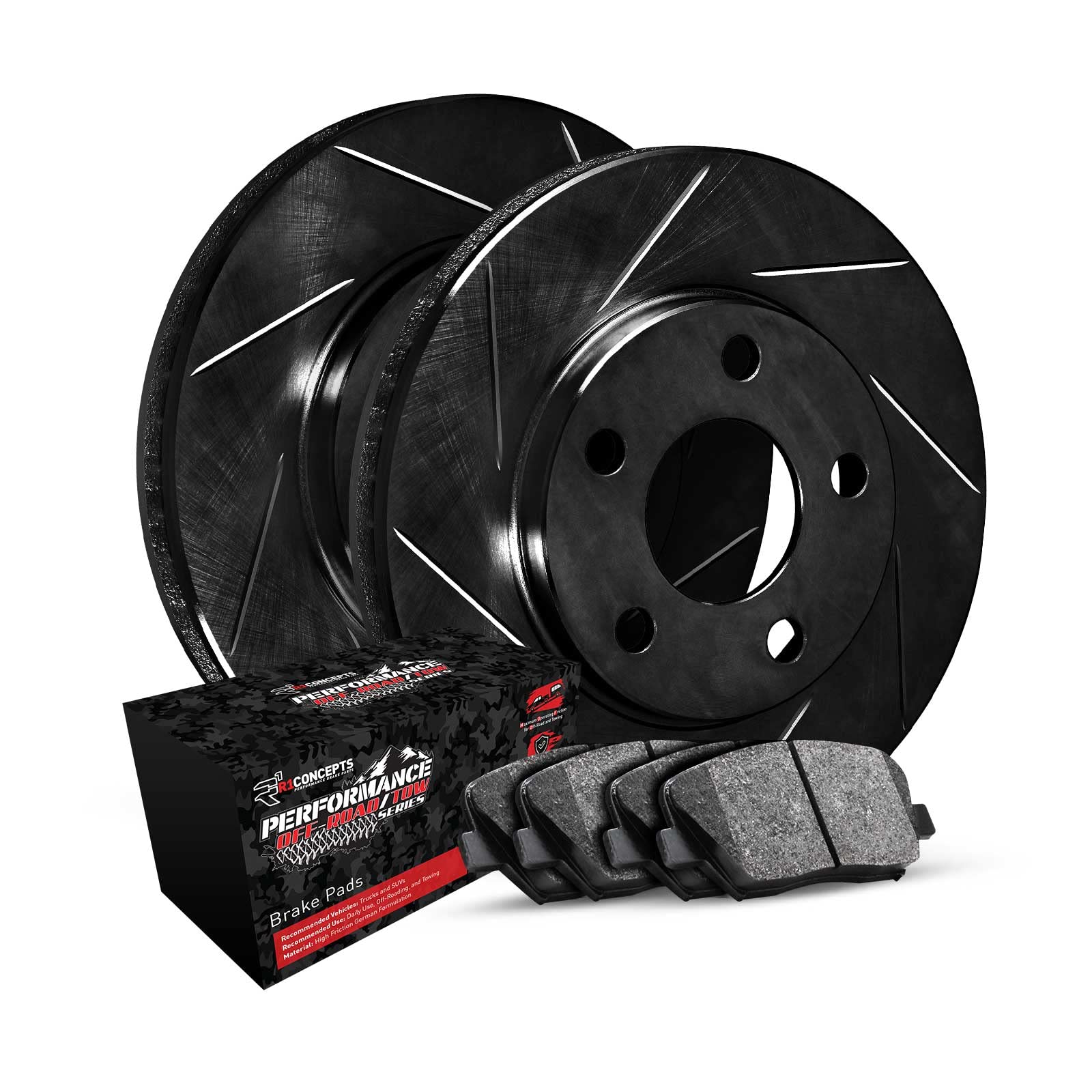 R1 Concepts Front Brakes and Rotors Kit |Front Brake Pads| Brake Rotors and Pads| Performance Off-Road/Tow Brake Pads and Rotors|fits 1997-2002 Ford F-150, F-250