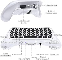 Vista 5 de Teclado de control para Xbox Series XSeries SOneSController MENEEA Mini Game Chatpad Teclado con audioconector de auriculares de 0138in y accesorios