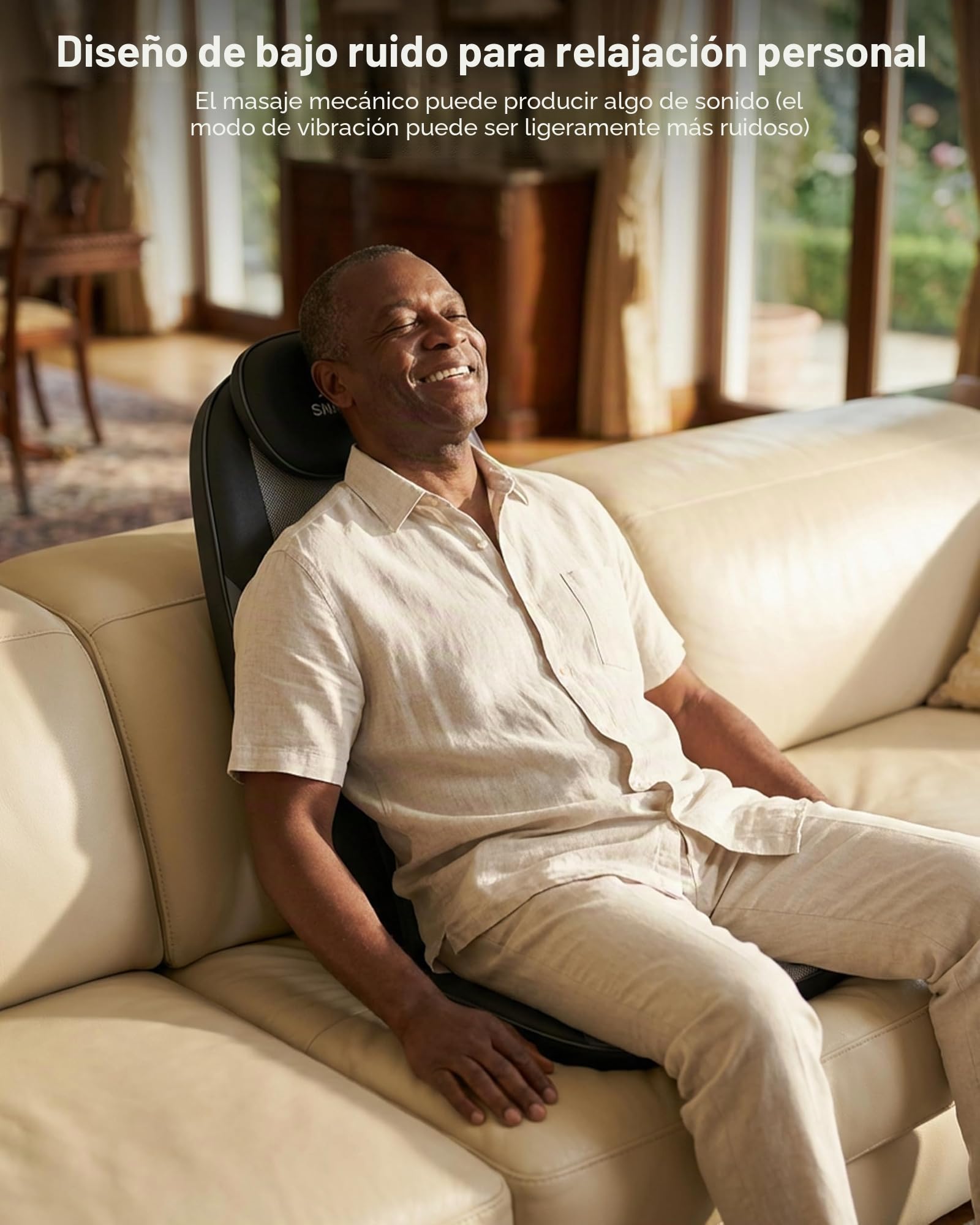 SNAILAX Shiatsu Asiento Masajeador - Masaje de Espalda con Calefacción, Almohadilla para Sillón de Masaje con Calor para Amasar en Casa o Oficina