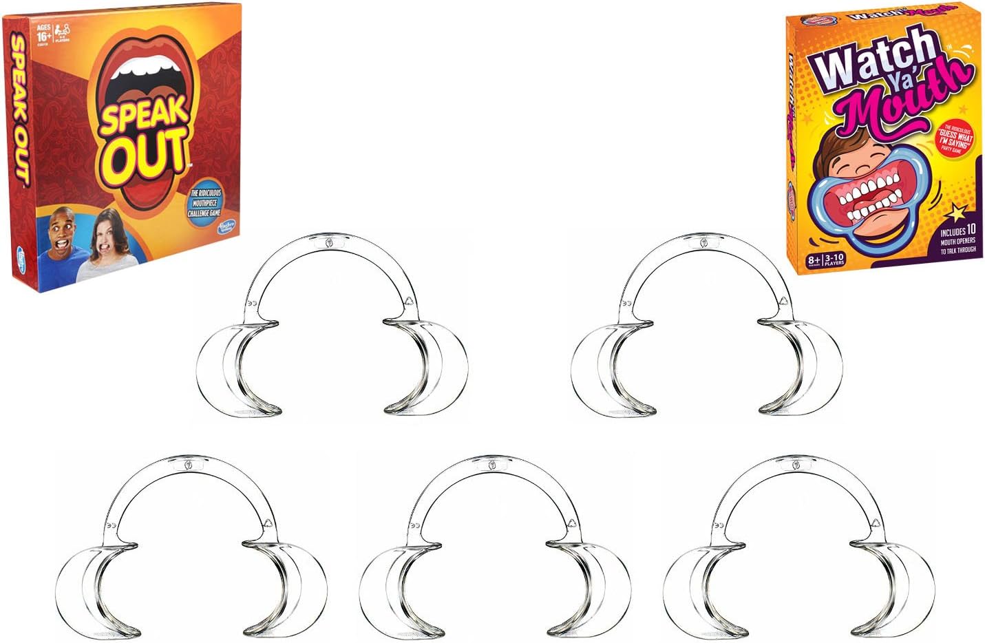 Dental Cheek Retractor Mouth Opener for Fun Speaking Game "Watch Ya Mouth" & "Speak Out", Mouth Guard Challenge (Size Small) Pack of 5