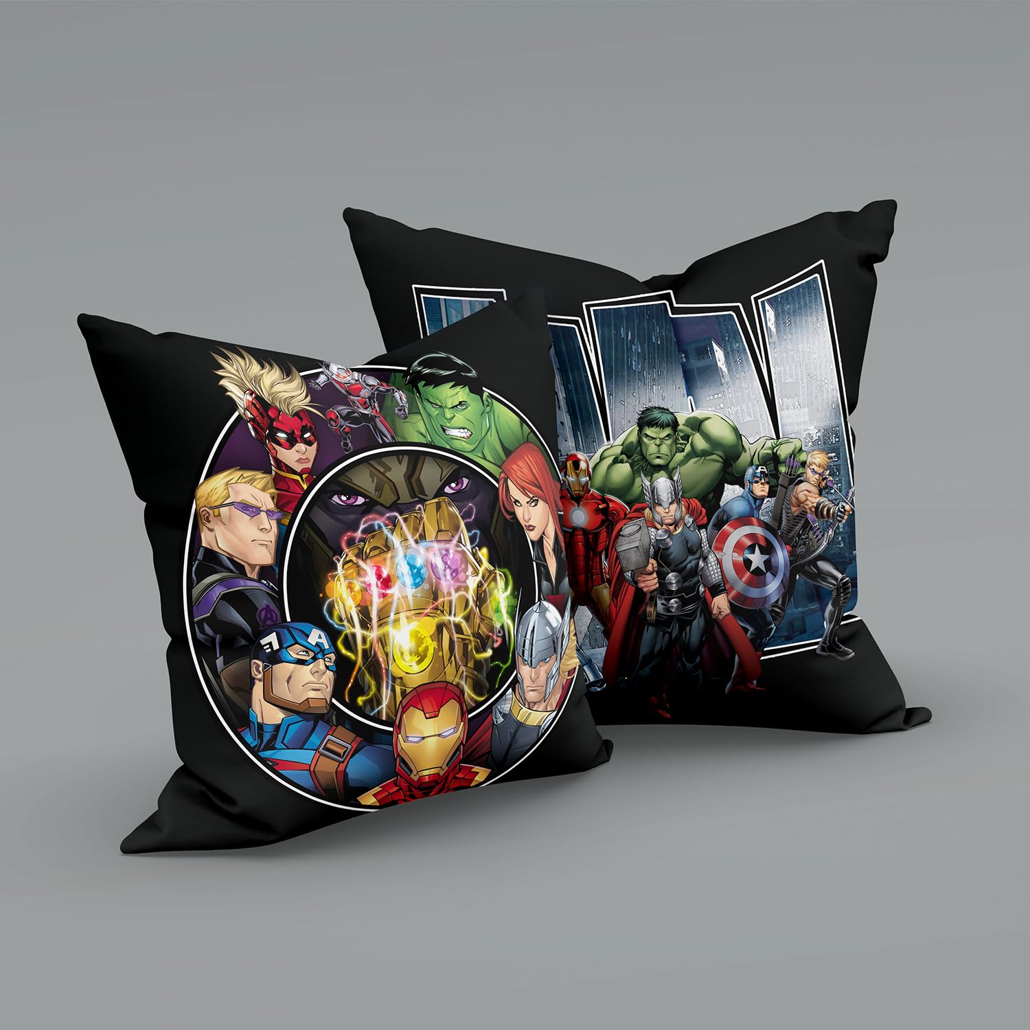 Sassoon Marvel Avenger Reversible Cartoon Printed Cushion Cover, Black (Pack of 1)-image-7
