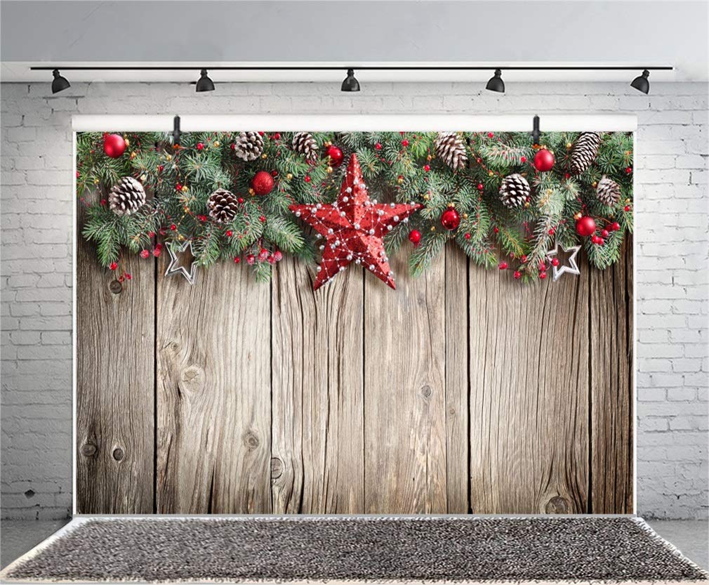 YongFoto 2,2x1,5m Vinyle Toile De Fond Noël Paysage Couvert Neige