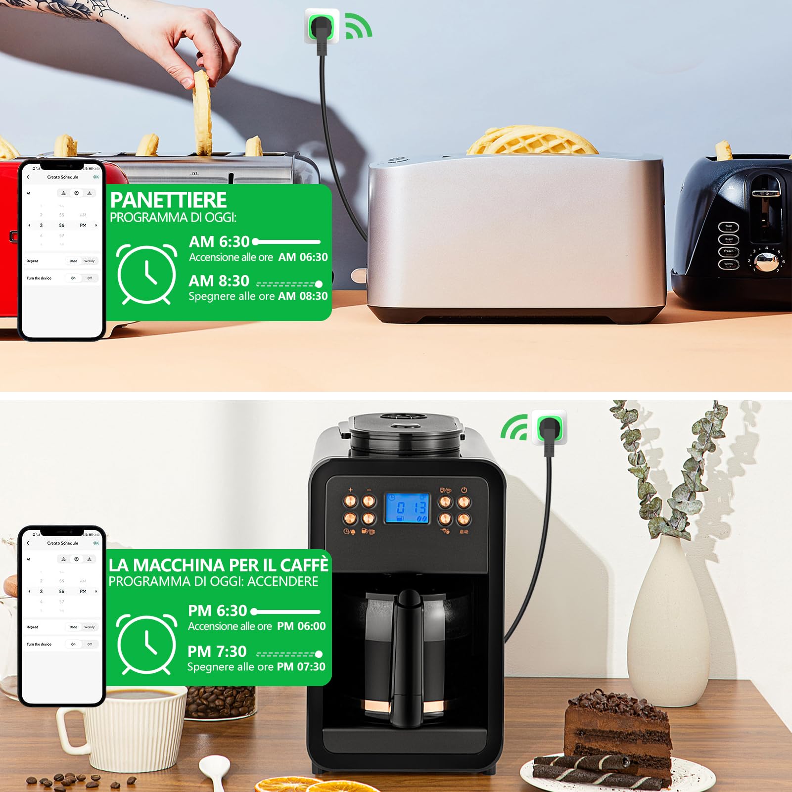 SURFOU Vesync Presa Smart 2 Pezzi, Vesync APP Controllo Vocale/Remoto, Prese Intelligente con Consumo Electrico, Plug Compatibile con Amazon Alexa, Google Assistant, Timer Tempo di Preselezione, 16A