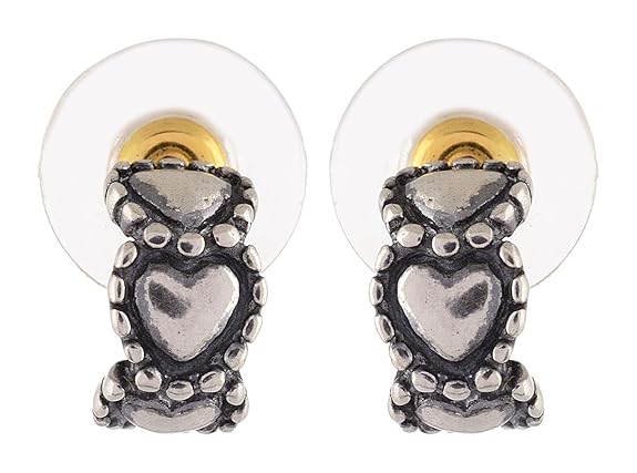 925 Sterling Silver Oxidised Half Hoop Earring for Women