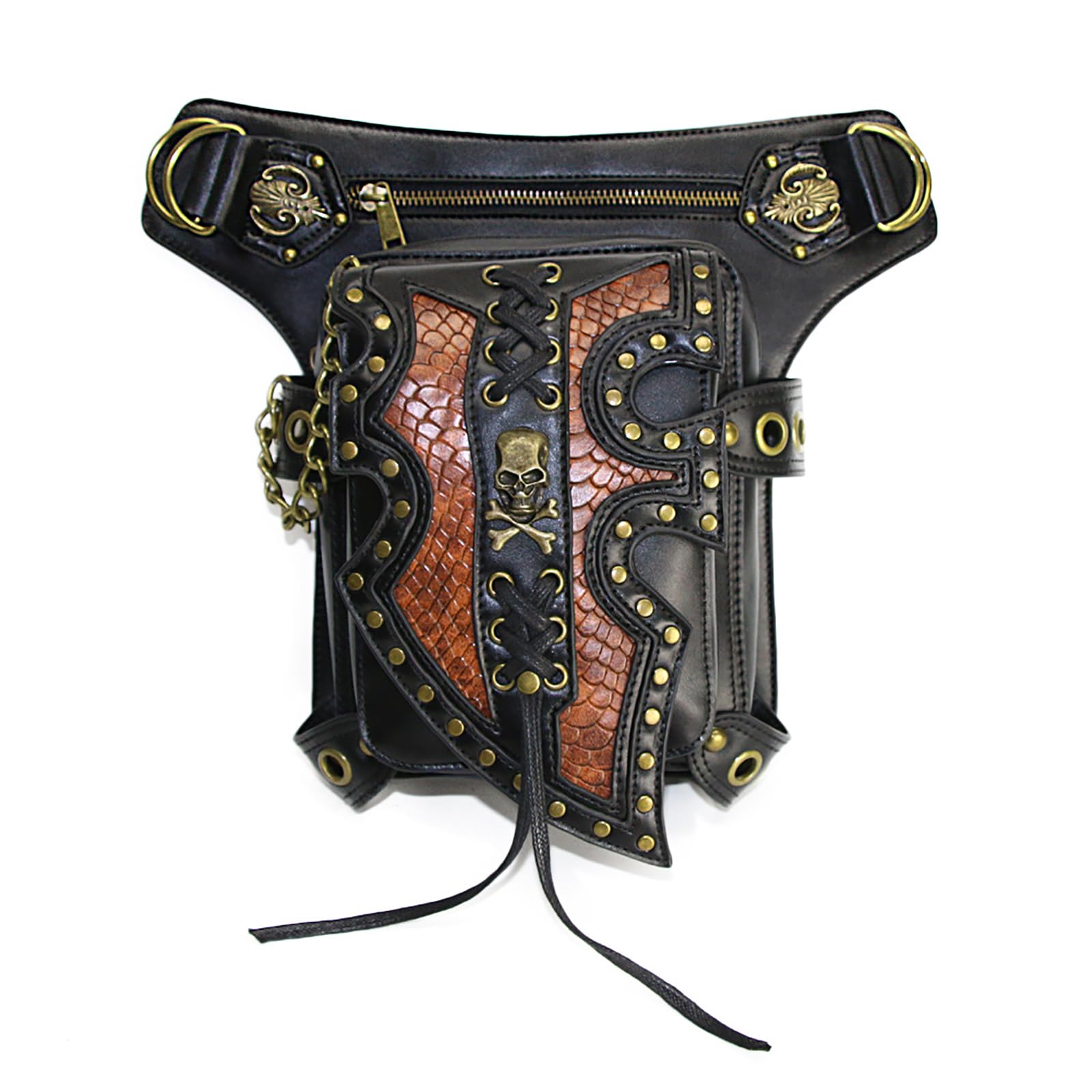 Steampunk Motorcycle Shoulder Bag for Women Vintage Style Crossbody Bag with Multiple Compartments