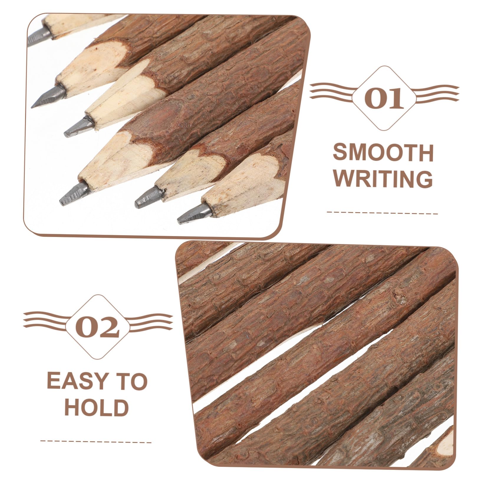 75 Piezas Lápices de Madera Natural con Corteza Lápices Ecológicos de Rama para Escribir y Dibujar Suministros Escolares para Niñas Material Escolar Creativo para Clase y Fiesta