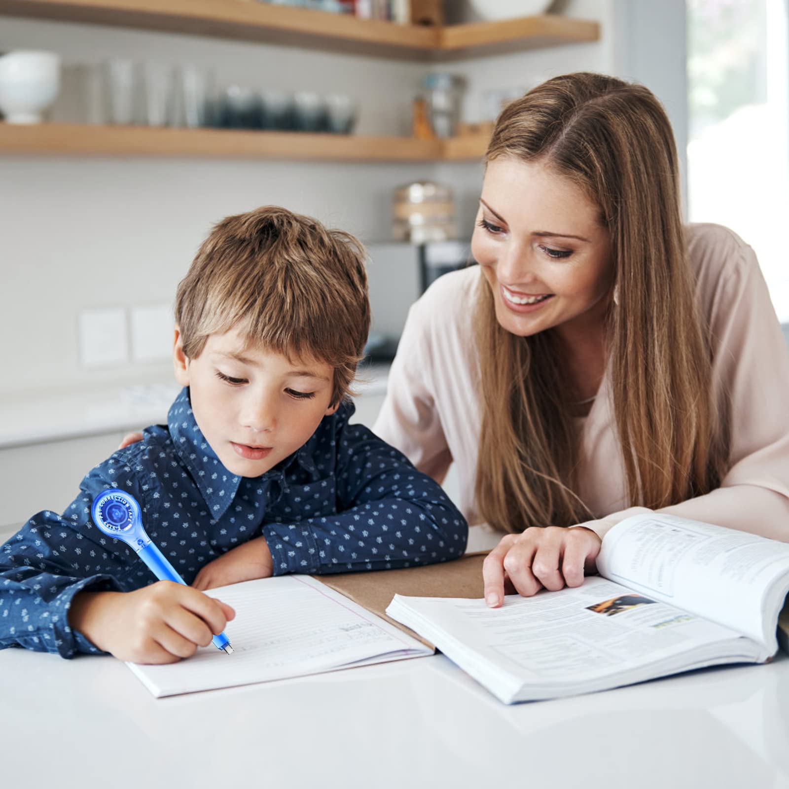 VOSSOT Zestaw 5 taśm korekcyjnych, 6 m x 5 mm, mini taśma korekcyjna, do biura, szkoły, biura, domu