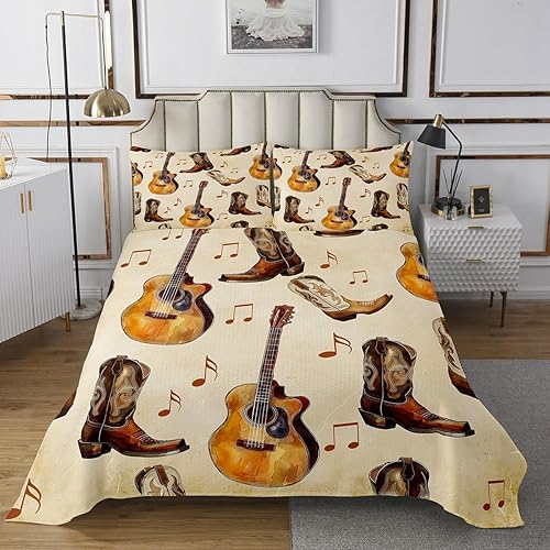 Miniatura 24 de Juego de edredón abstracto con cinta musical retro, tamaño individual, diseño vintage de radios de los años 80, juego de edredón de casete de audio