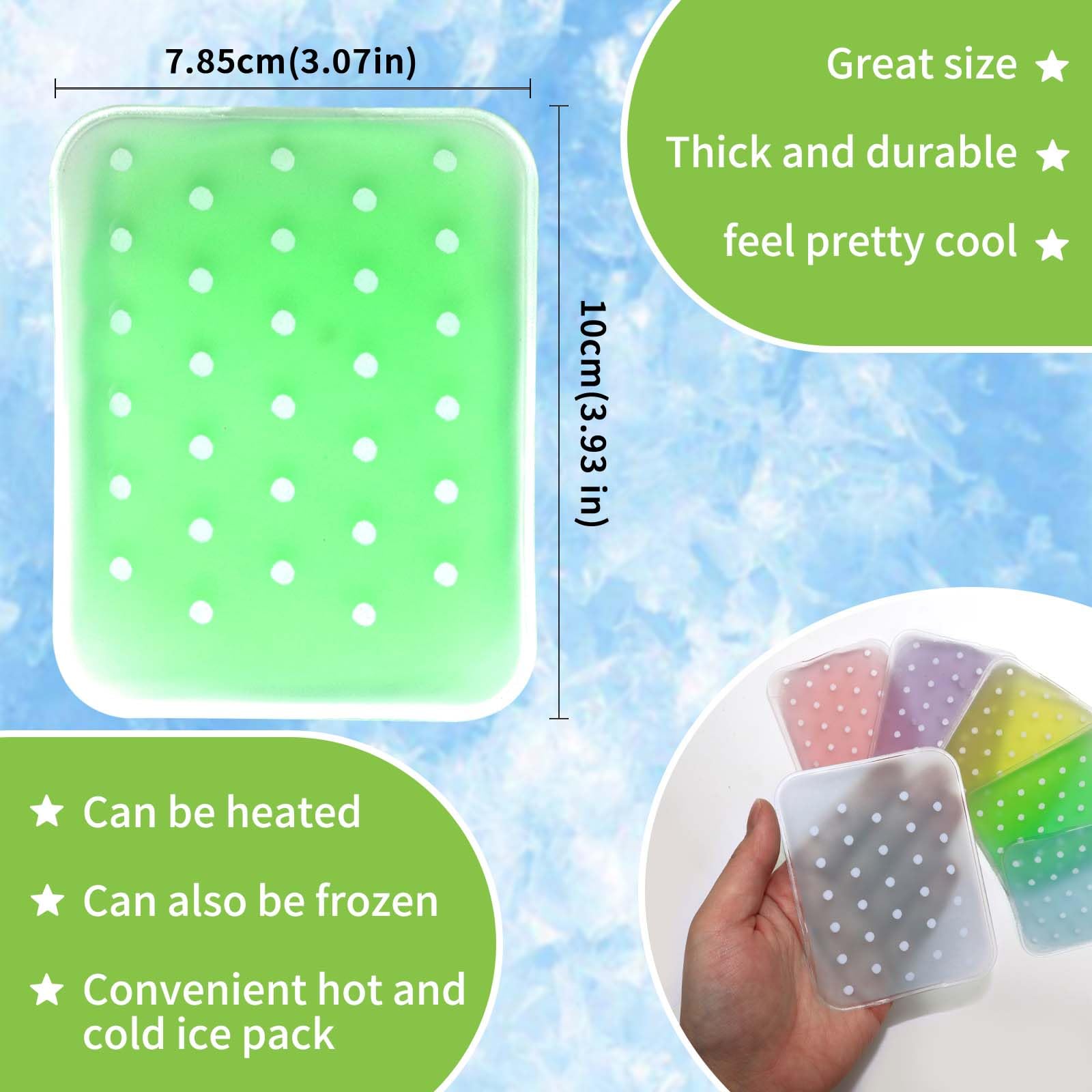 Boo Boo - Paquetes de hielo reutilizables para niños, compresa fría no tóxica para golpes y lesiones, paquete de 5 paquetes de hielo coloridos para niños (sin BPA, seguro para niños)