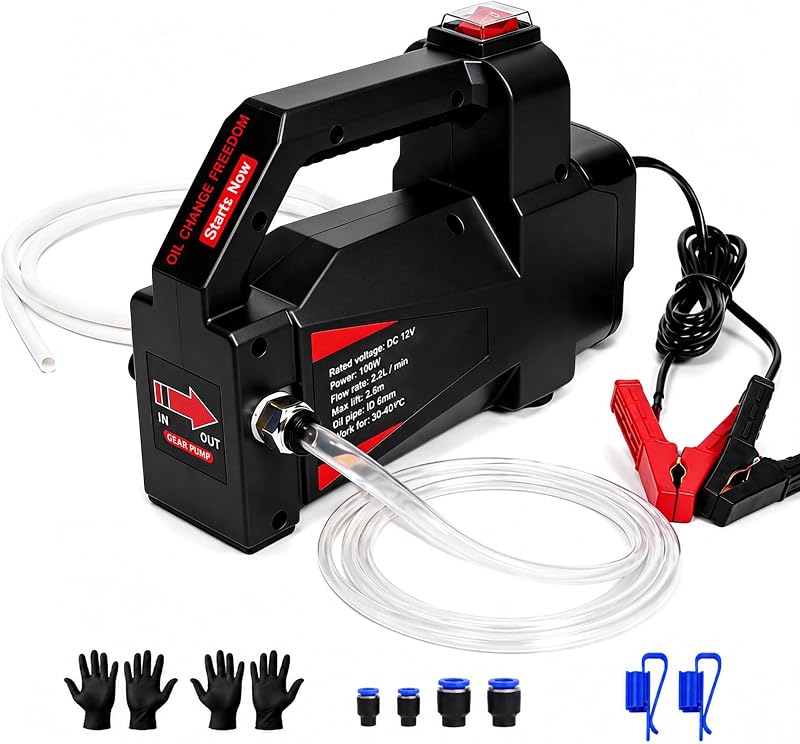 Bomba elétrica de transferência de óleo FACFUEL 12 V 100 W para troca de óleo – Kit