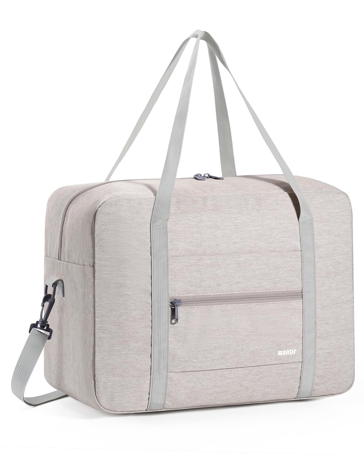 WANDF Bagaż Podręczny do Samolotu Składany Ryanair 40x20x25cm Torba Sportowa, Szpitalna, Weekendowa (Denim Beżowy 20l z Paskiem na Ramię)
