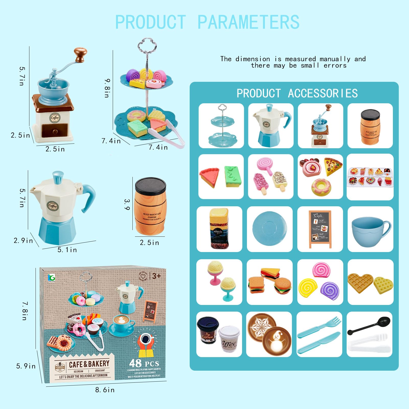 Amazon.com: GIFTRRTOY Pretend Tea Party Set for Little Girls, 48