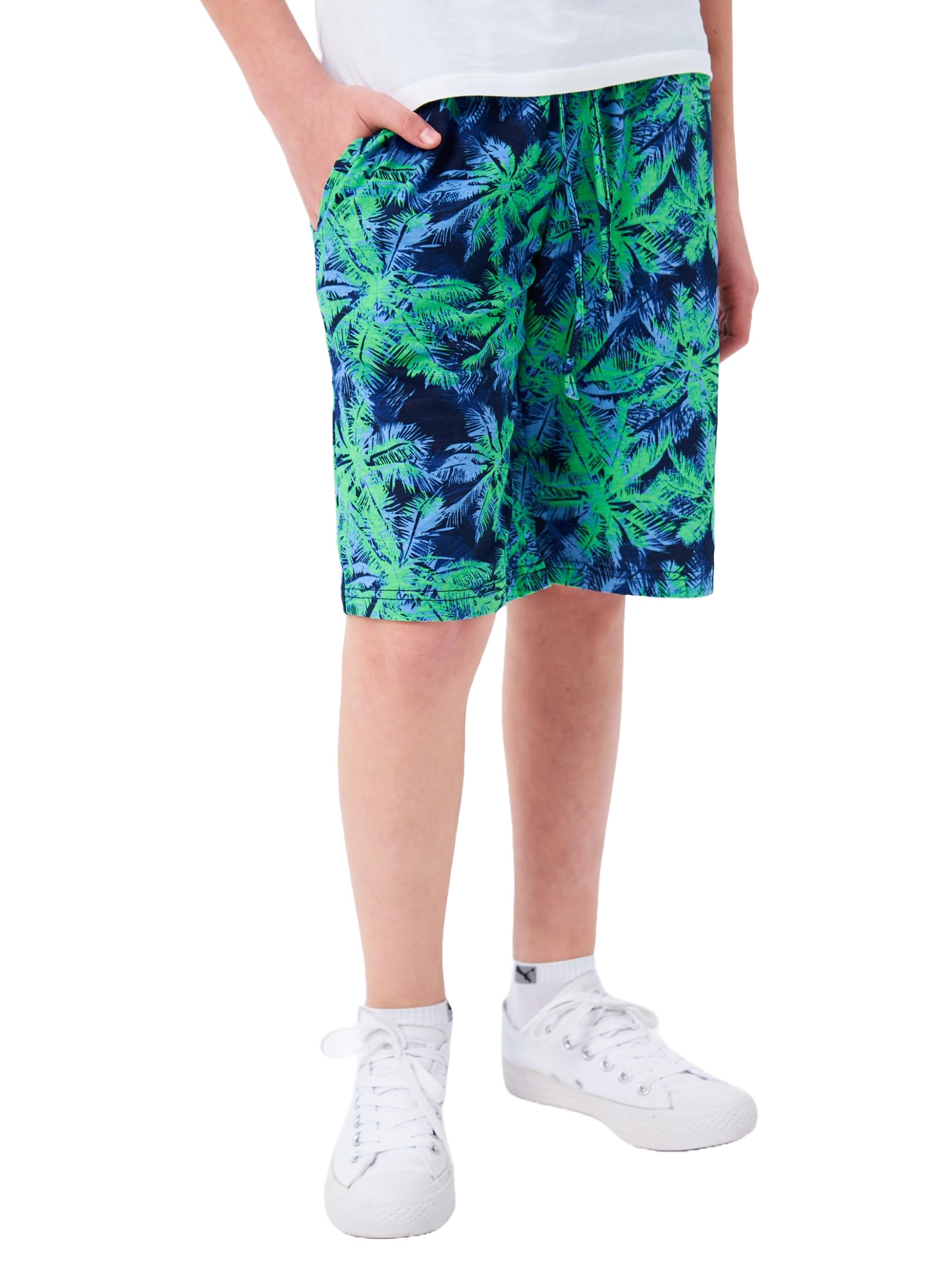 MOR Kariert Jungen Shorts 134–176 | 100% Baumwolle, Kinder Shorts für Jungen & Mädchen, Bequeme Freizeit- & Lounge-Shorts, Zwei Taschen, Kordelzug, Geschenk für Teenager