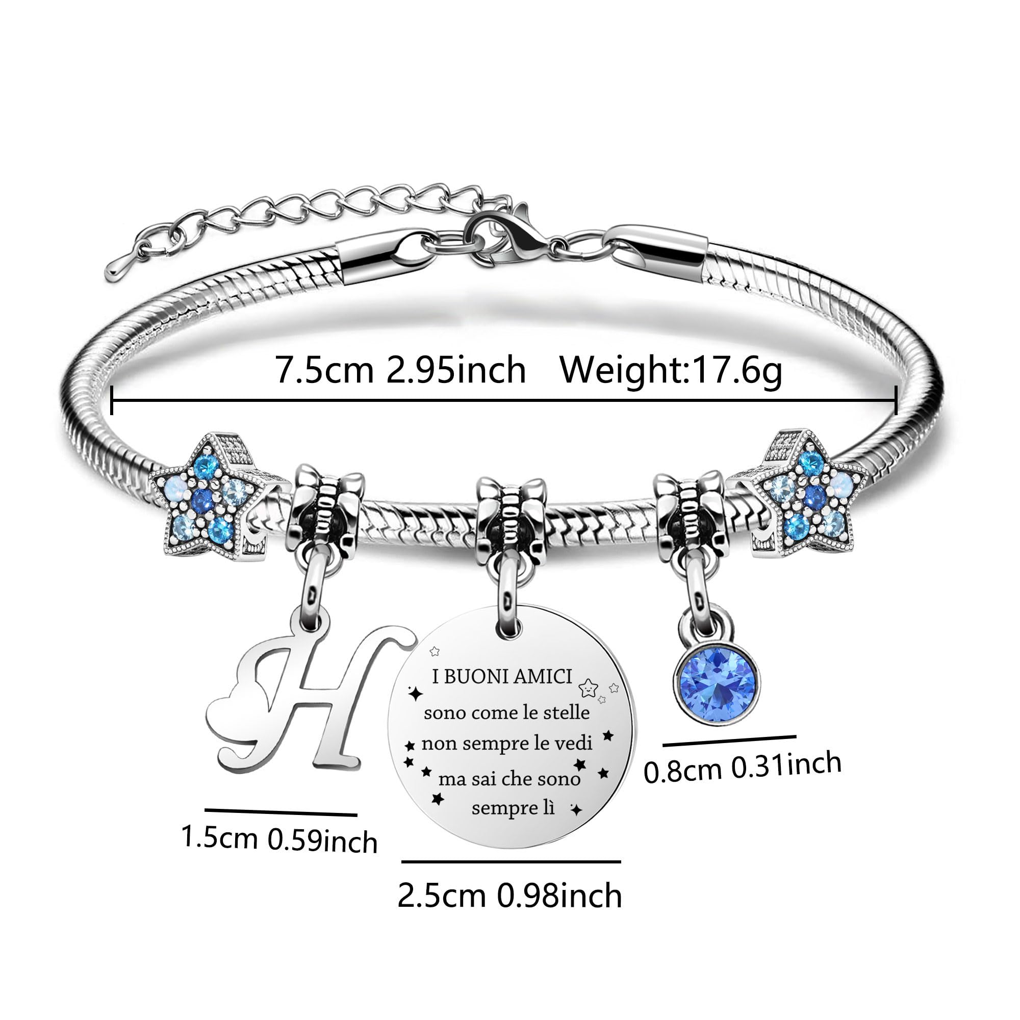COEROW Braccialetti Delle Donne Con Lettere Iniziali-Regalo Personalizzato Per Buoni Amici,Amicizia Stella Bracciale e Ragazze Braccialetti-Nome Braccialetti Dare Sorella Collega Figlia Gioielli