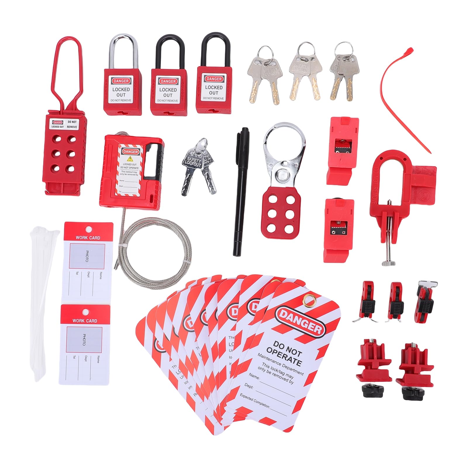 Kit de Etiquetas de Bloqueo Industrial Multifuncional con Amplio Espectro de Aplicaciones para Trabajadores