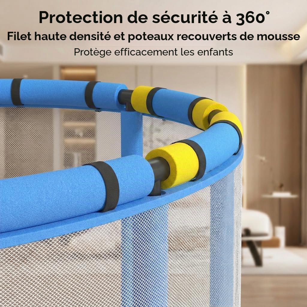 Trampoline intérieur pour enfants, avec panier de basket, balançoire, anneau de traction, convient intérieur et extérieur, cadeau anniversaire