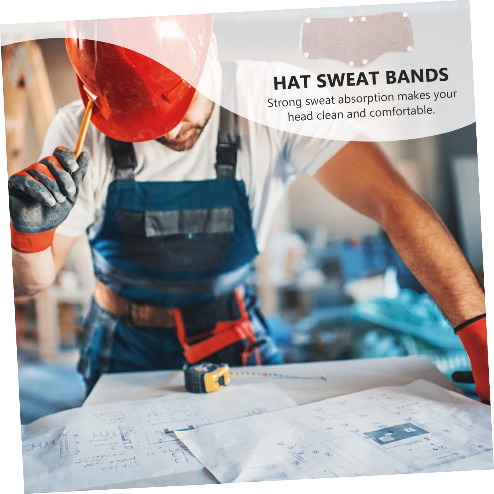 UKCOCO 30piezas Bandas Absorbentes De Sudor para Casco De Seguridad Pack De Reutilizables y Lavables Compatibles Casco Industrial Diseño Ergonómico