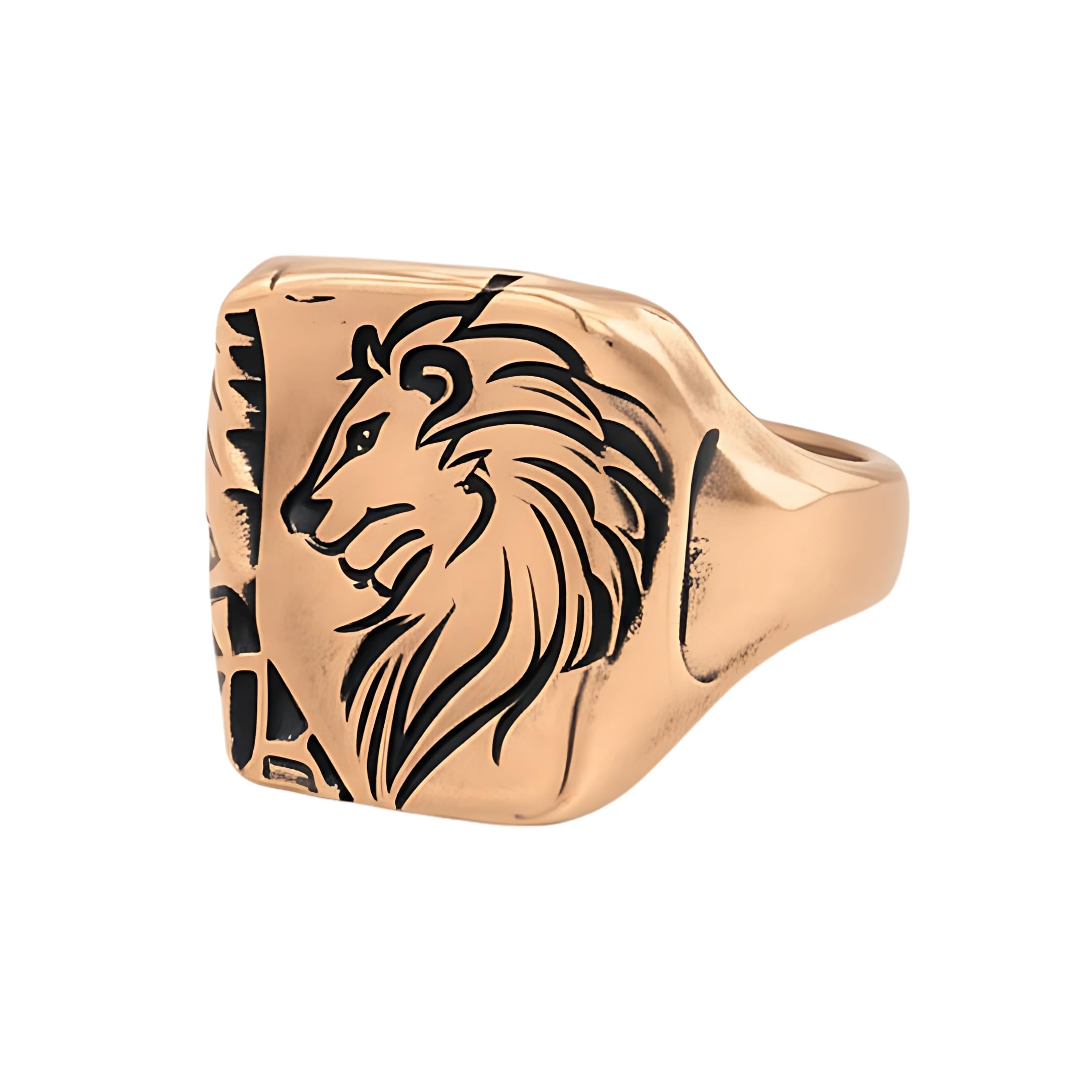 Royal Series - LION FLARE RING - Pure Stainless Steel Men’s Rose Gold-Plated Ring – Statement Luxury Jewelry (Size : 19-21-23)-image-27