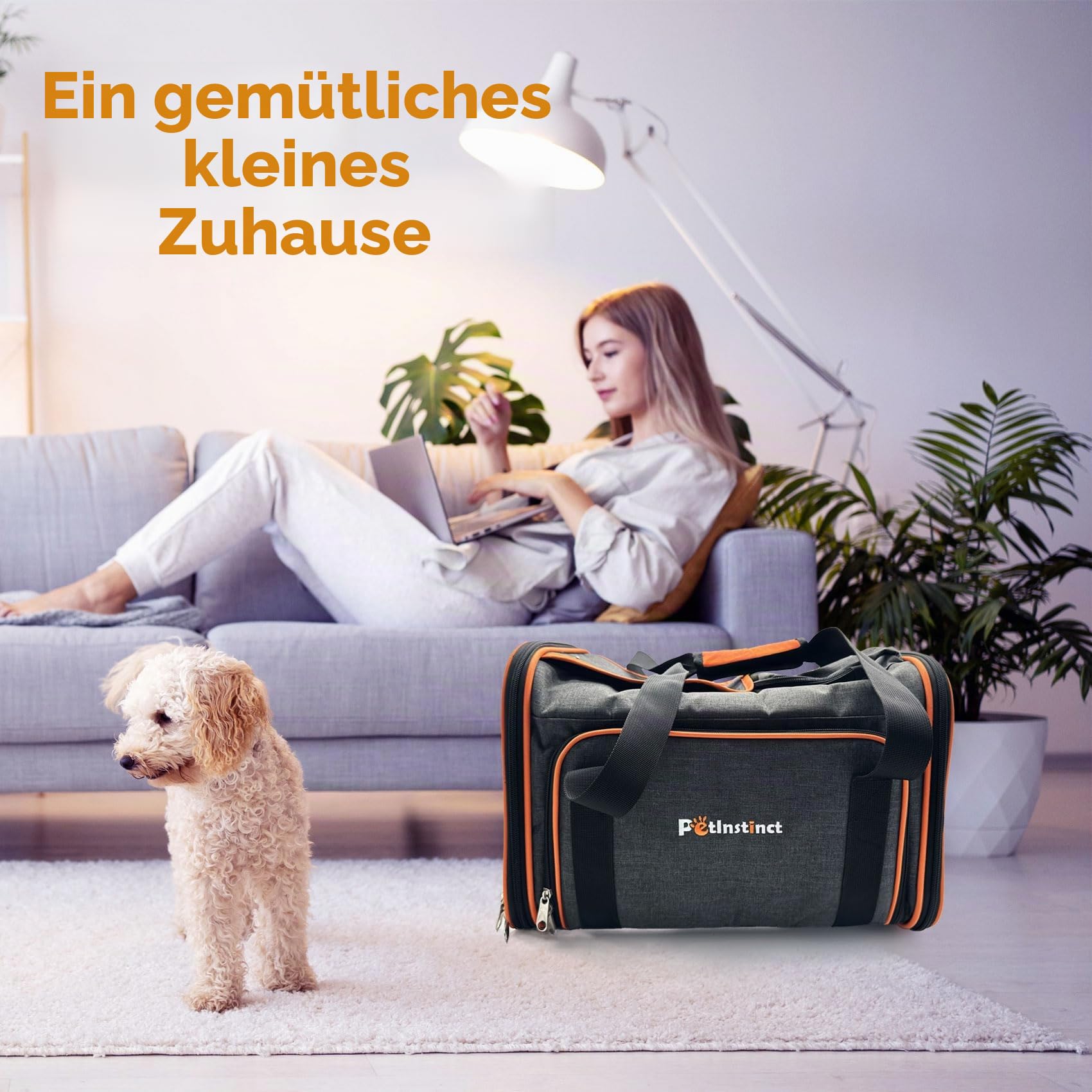 45x28x28 cm Transporttasche für Katzen und Hunde bis 6kg, Faltbare und Erweiterbare Katzentransportbox, Katzentragetasche mit Verstellbarem Schultergurt, Abnehmbarer Wollmatte