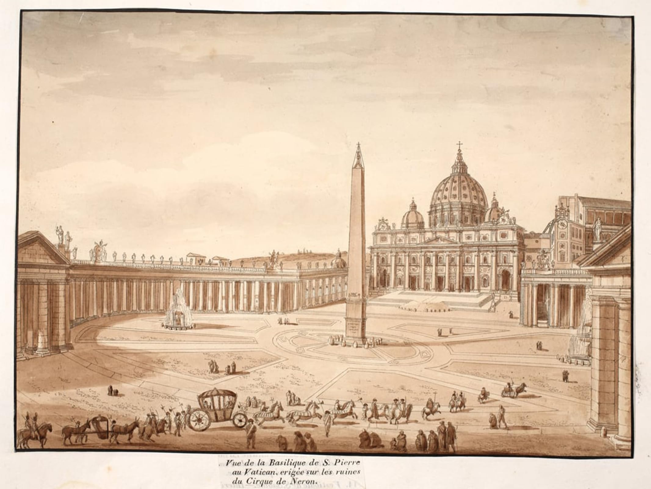 ARTXLXXBN Famous Painting Canvas Artwork Graffiti Print View of St Peter's Basilica in the Vatican Built on the Ruins of the Cirrcus of Nero by Agostino Tofanelli for Home Decor 60x90cm