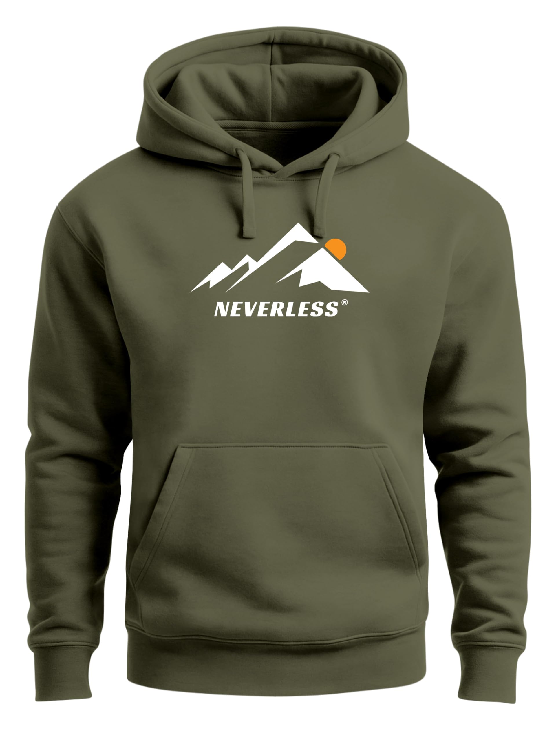 Neverless® Hoodie Herren Print Mountain Grafik Print Kapuzen-Pullover Männer Fashion Streetstyle