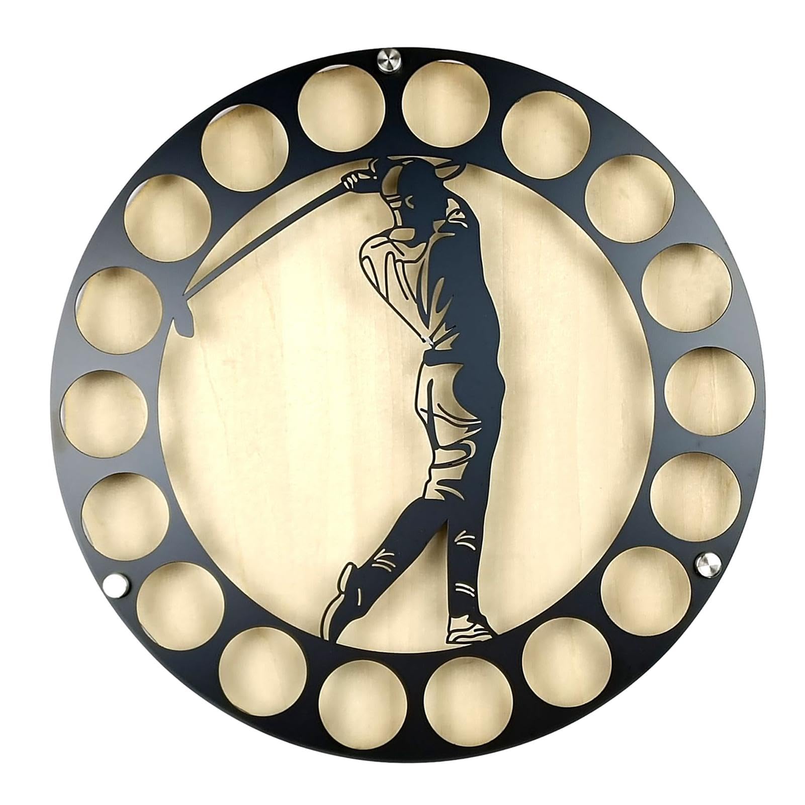Expositor de pelotas de golf Soporte montado en la pared diseño de silueta de hierro