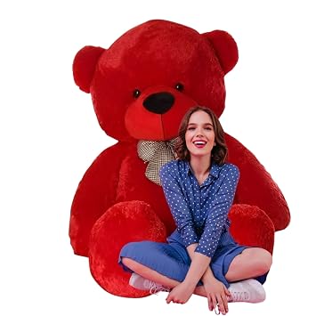 MOSU Soft Huggable Charming Giant Teddy Bear for Kids and Girls - 210 cm (Red)