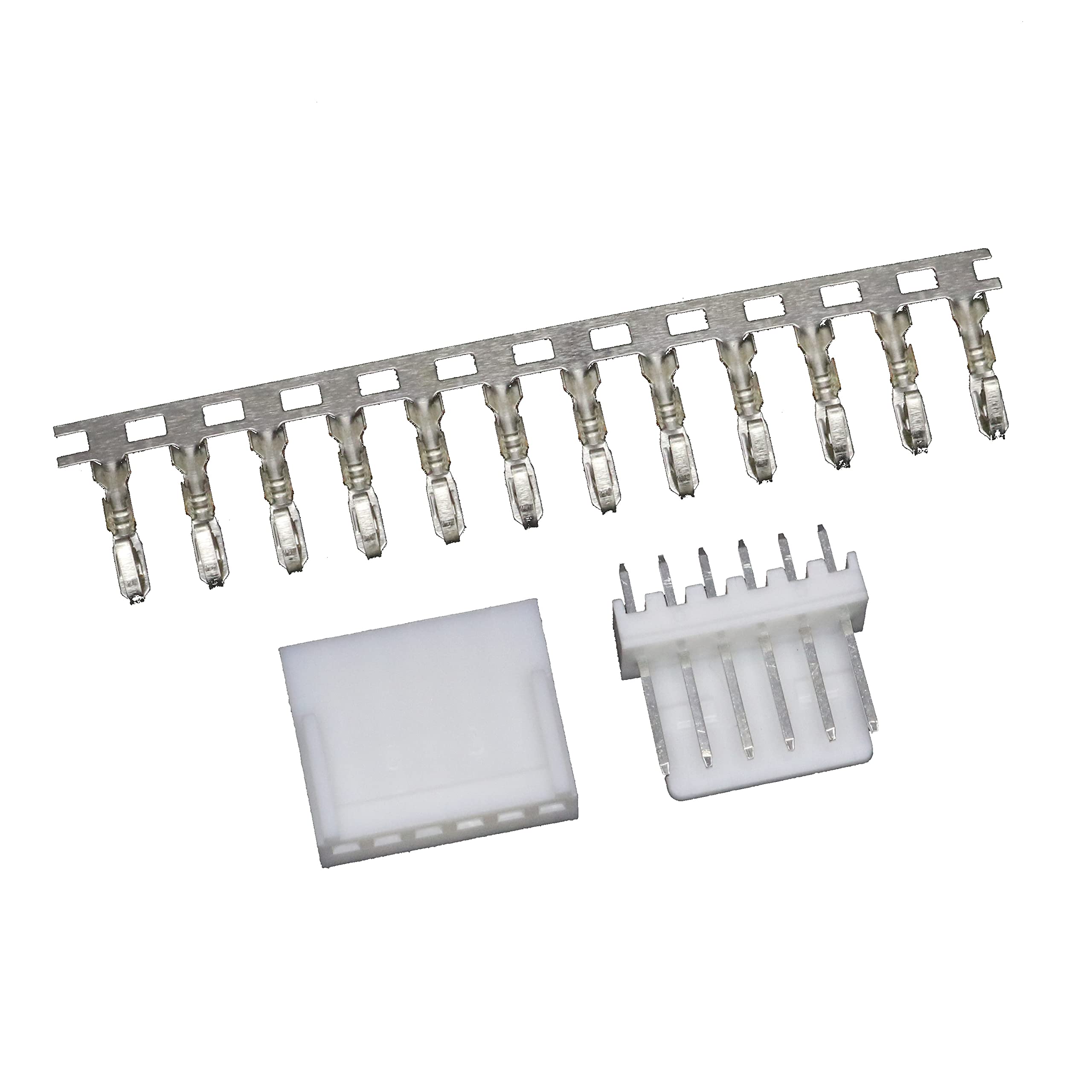 2510 2.54mm 6-pin Board-to-Wire Crimp Connector Plug + PCB Socket + Crimps, Pack of 10 Compatible With Molex KK 254 / Molex 5051 — image 1