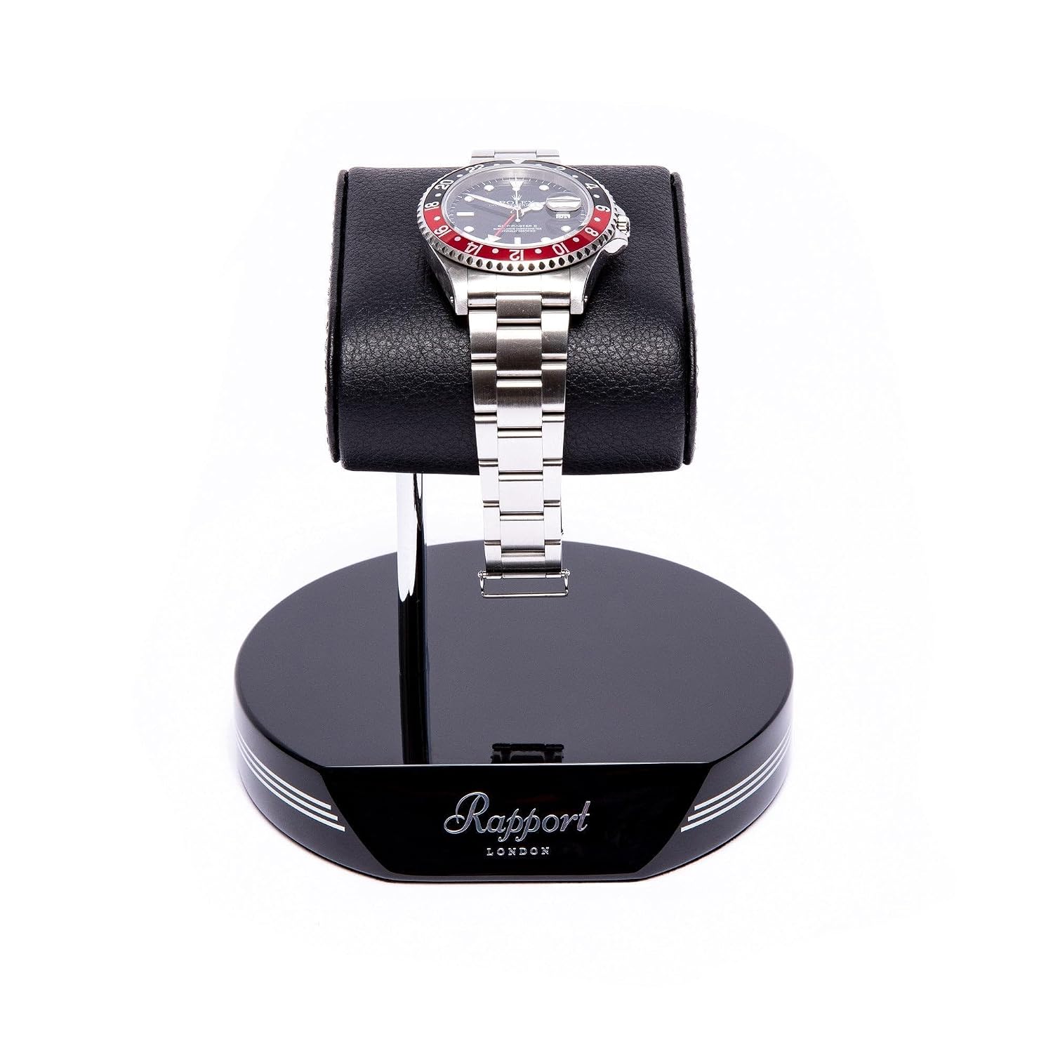 Rapport, Single Watch Stand, Black and Silver, High Gloss Base, Premium Leather Cushion, Elegant Stand For Bedside Cabinet - Review, Price and Buying Guide