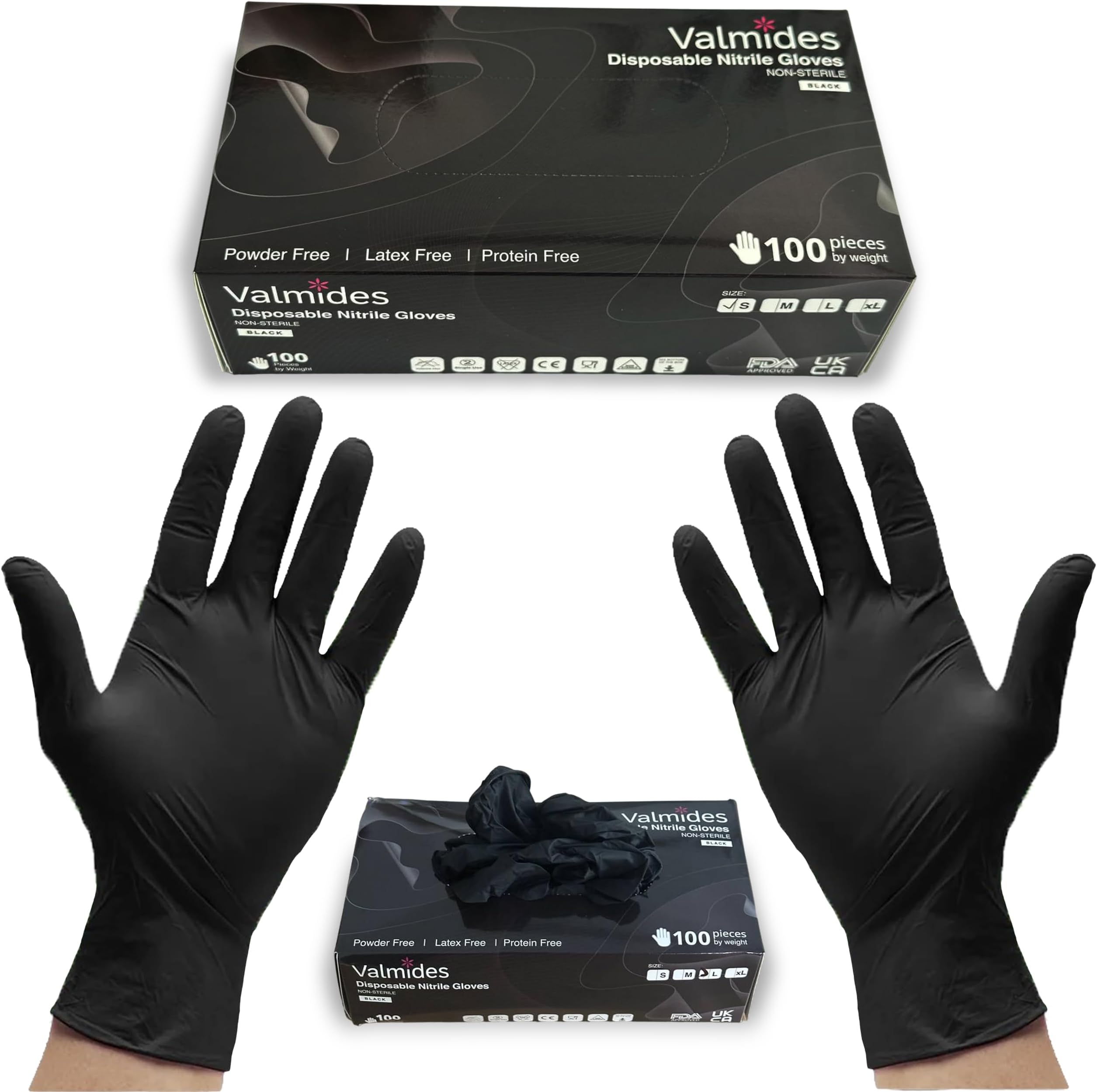 Disposable Nitrile Gloves Latex Free Powder Free Non-Sterile Food Safe Home Cleaning, 100-count, Small, VALMIDES Pink, SMALL (S)