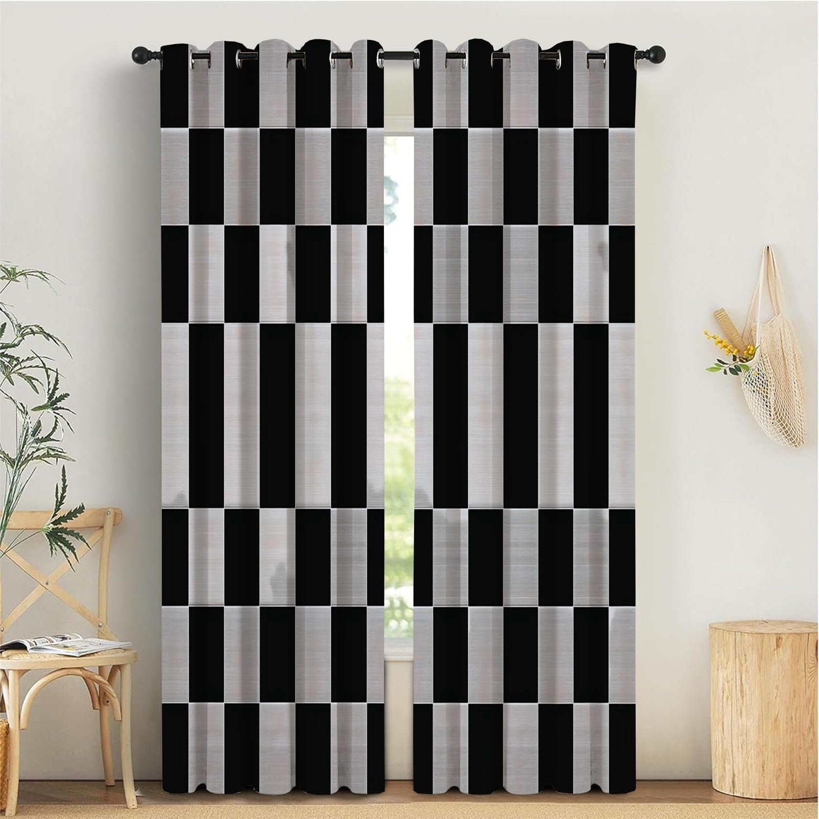Rideaux occultants thermiques isolants anti froid salon 132x158 cm