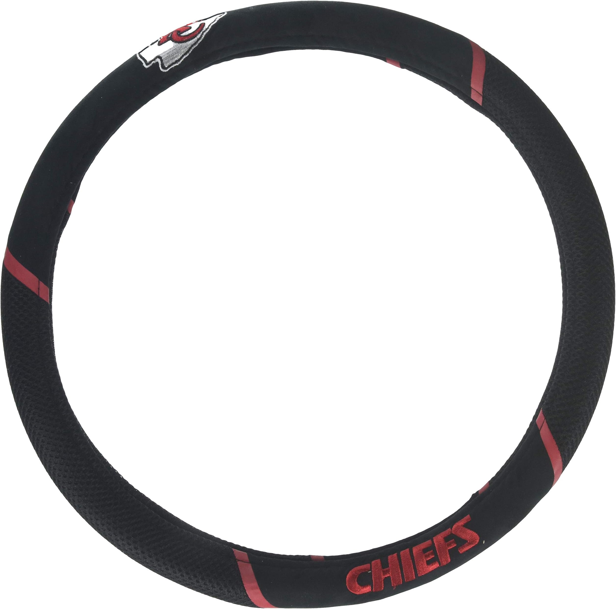FANMATS NFL Unisex-Adult Embroidered Steering Wheel Cover