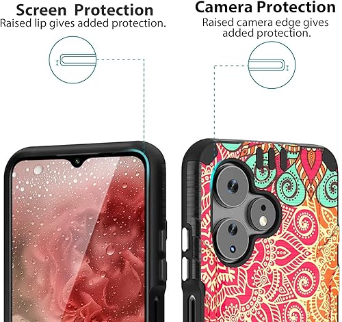 Miniatura 5 de TJS Funda compatible con Boost Mobile Celero 5G + Plus 2024 (3 versión), protector de pantalla de vidrio templado híbrido a prueba de golpes con