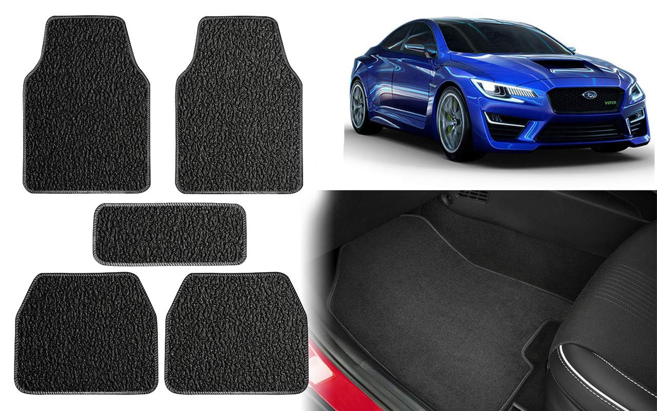 Set of 5 Pcs Black Carpet Floor Car Mats for Subaru WRX