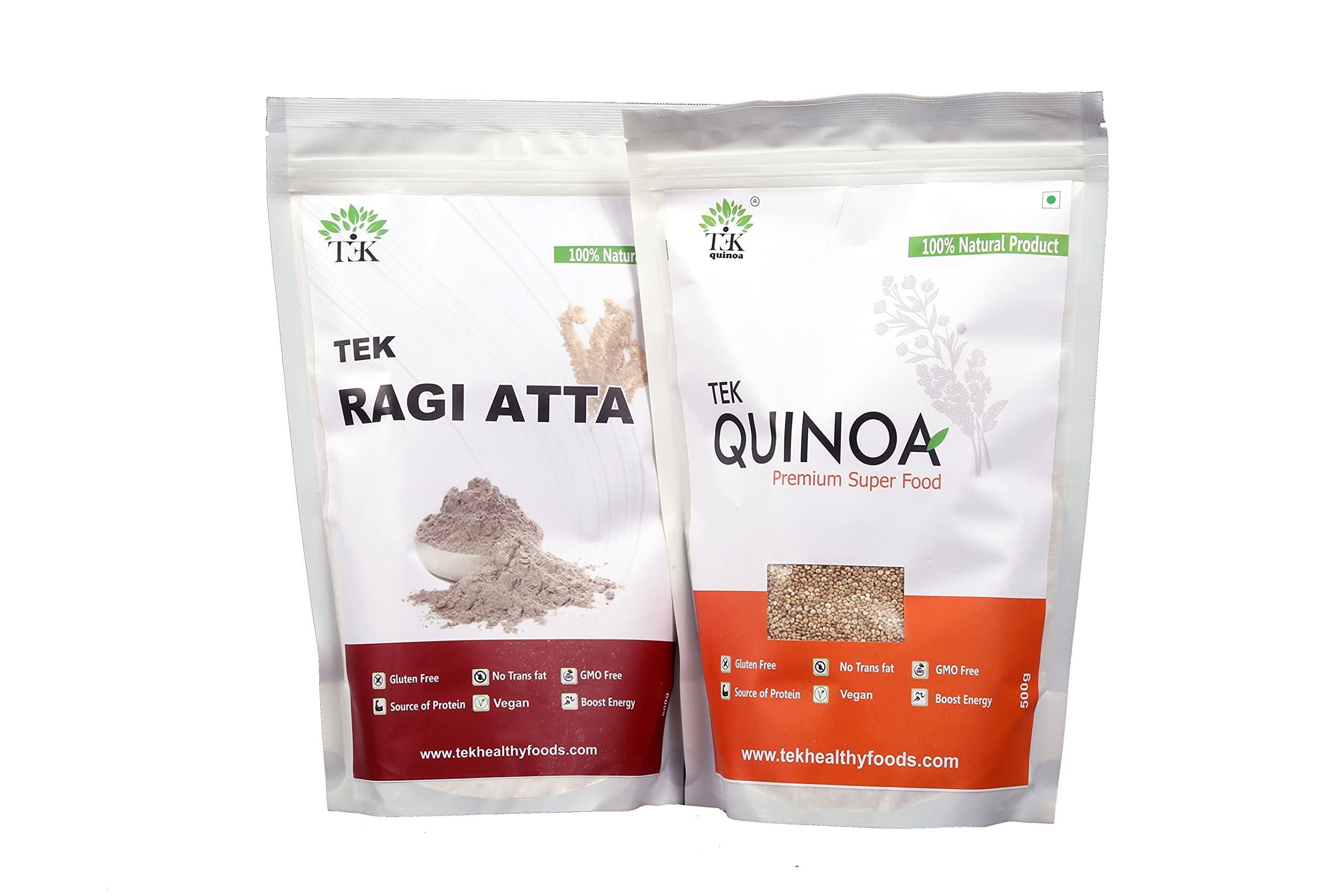 Tek Healthy Food Combo 1 kg - Quinoa, Ragi Atta (500gx2)