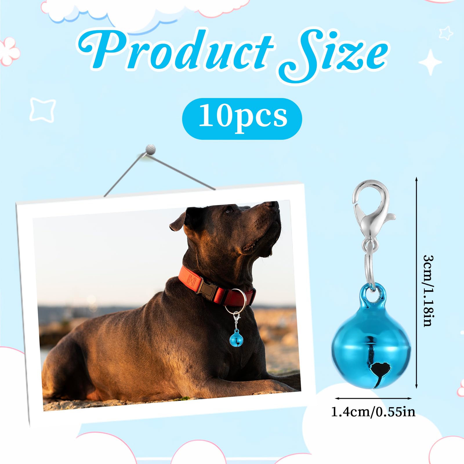 10 Pcs Bell for Dog Collar Pet Cat Dog Collar Bells with Loud Crisp Sound Small Round Small Pets Pendant Pet Bell Gift Charms Anti-Lost Training Bells for Collars Suitable for Pets Pendant Accessories