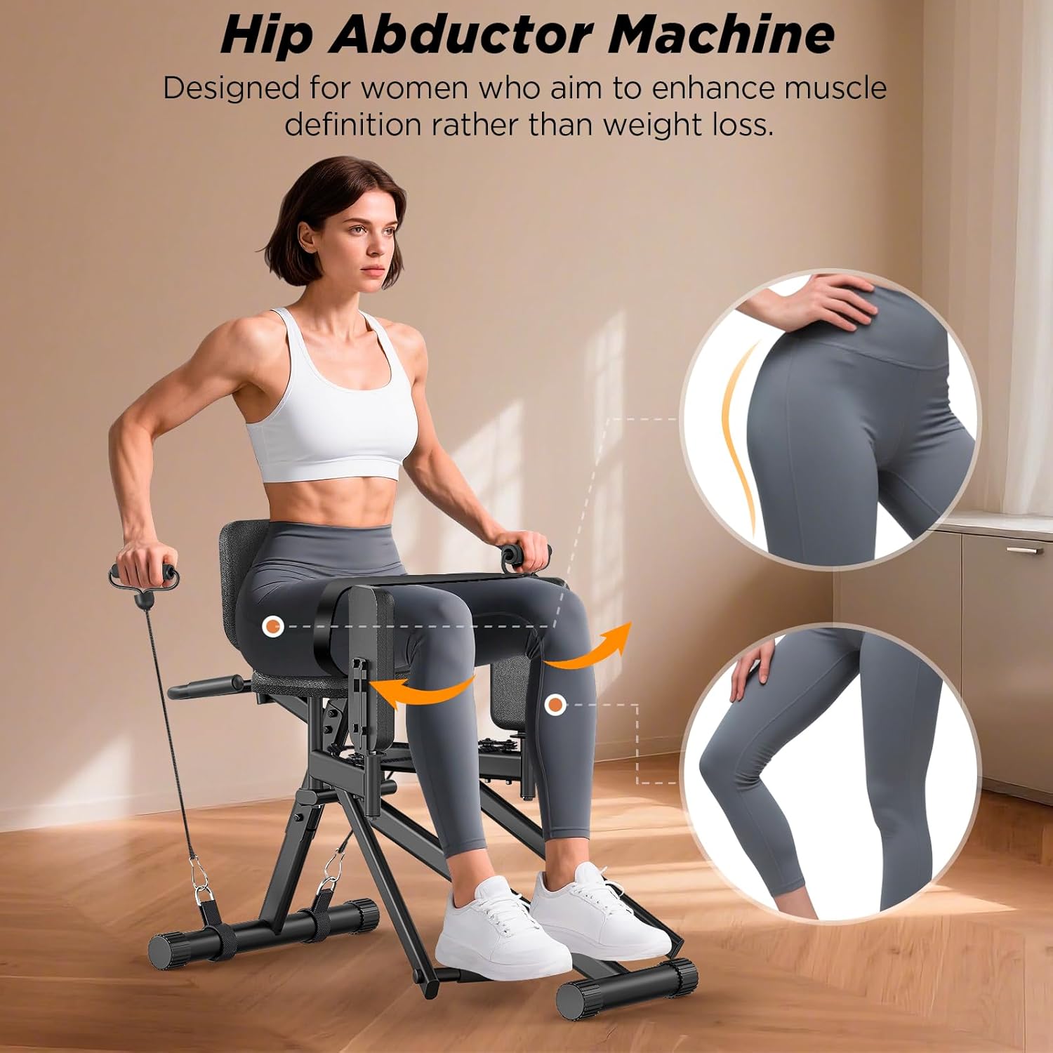 Ab Machine,Adjustable Ab Workout Equipment,Hip Abductor Machine for Home Gym,Shape Your Perfect Physique in Your Home Gym