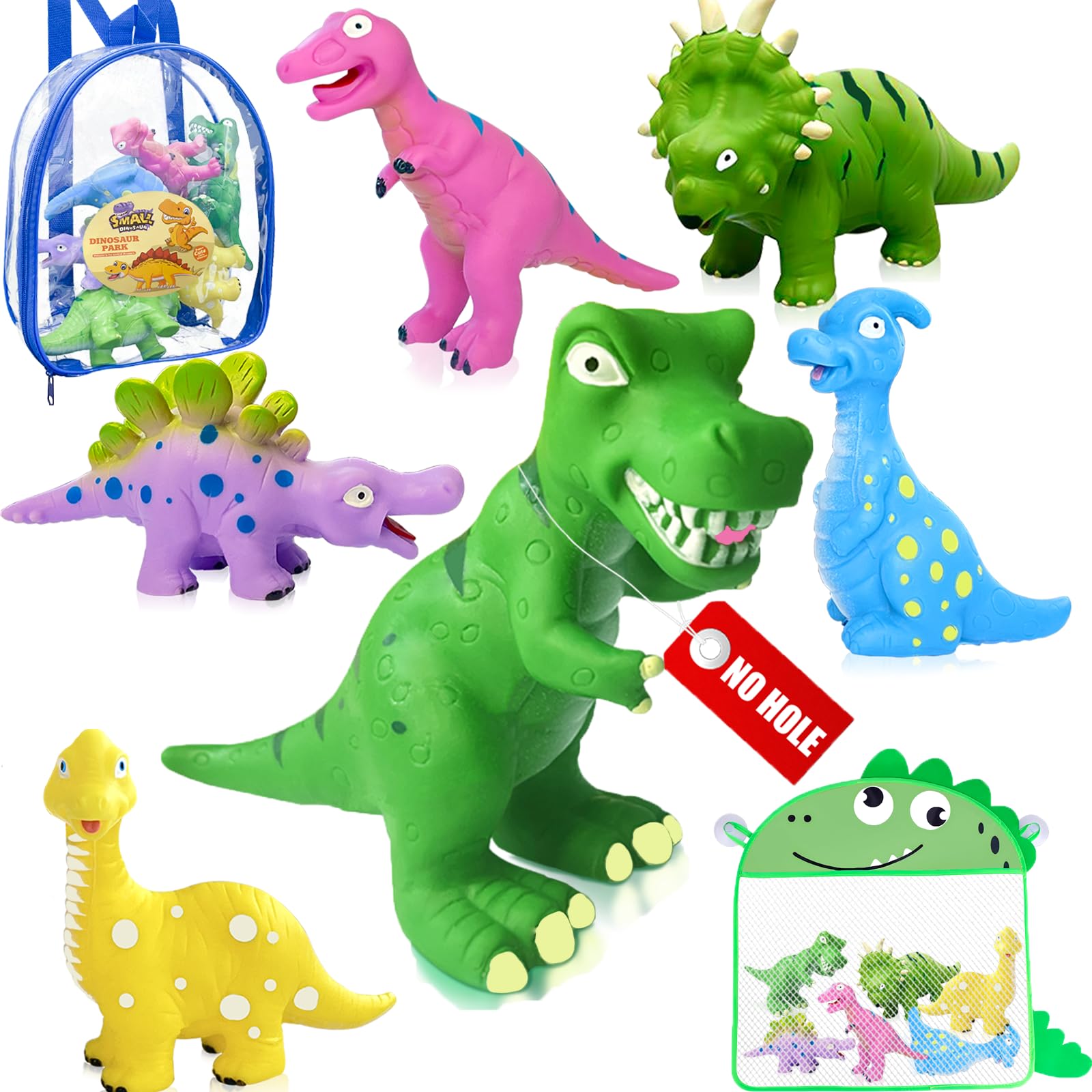 DUOROUBAO Dinosaur Bath Toys for Kids Ages 1-3 Mold Free Bath Toys for Kids -8 Pack Dinosaurs for Toddlers 1-3 Baby Birthday Present