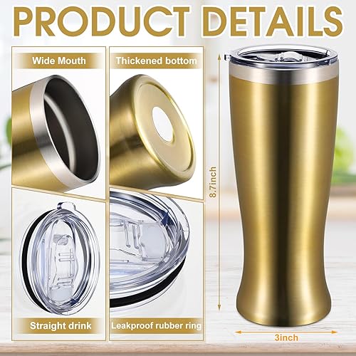 Miniatura 2 de Geetery 4 vasos de cerveza de acero inoxidable para hombres, 20 onzas, taza de cerveza de doble pared, taza de cerveza aislada, jarra de cerveza al