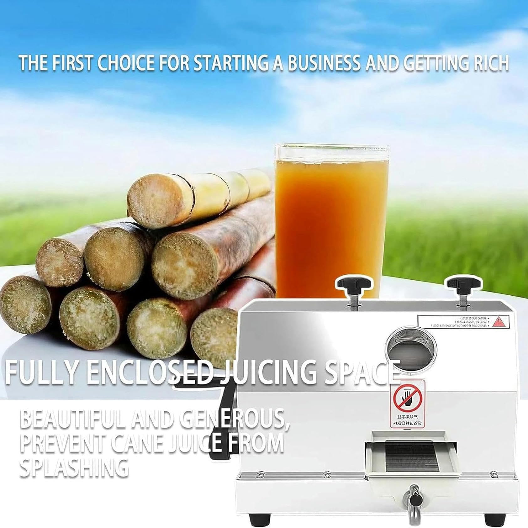 Zuckerrohrsaft, kommerzielle Zuckerrohrpresse, 3 Rollen Zuckerrohrpolitur, Puderzucker-Extraktor, Polieren von Zuckerrohrsaft