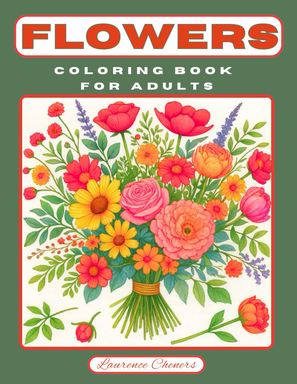 Flowers: coloring book for adults