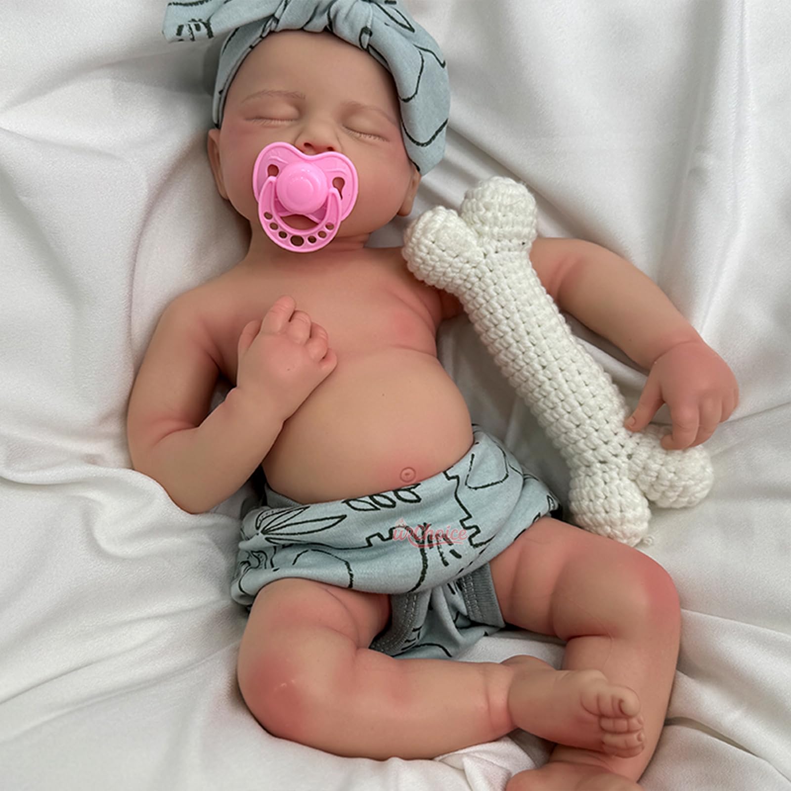 Realistic Reborn Baby Dolls Silicone Full Body Open Mouth - 20 Inch Lifelike Sleeping Newborn Baby Boy Doll Anatomically Correct