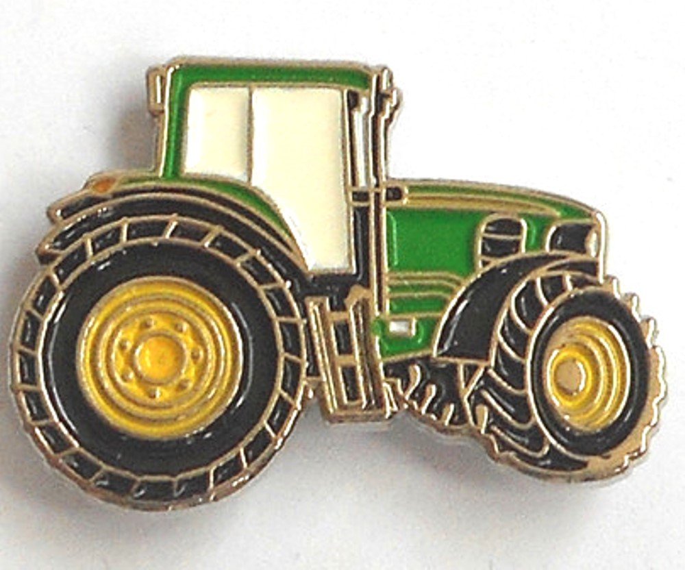 Metal Enamel Pin Badge Brooch Farm Tractor Green