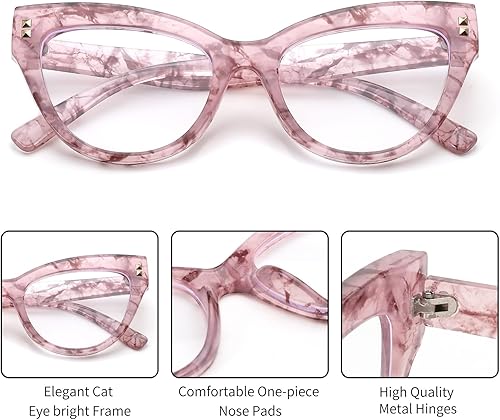 Miniatura 5 de FEISEDY Gafas de computadora con bloqueo de luz azul de gran tamaño para mujer, marco antifatiga ocular B2323