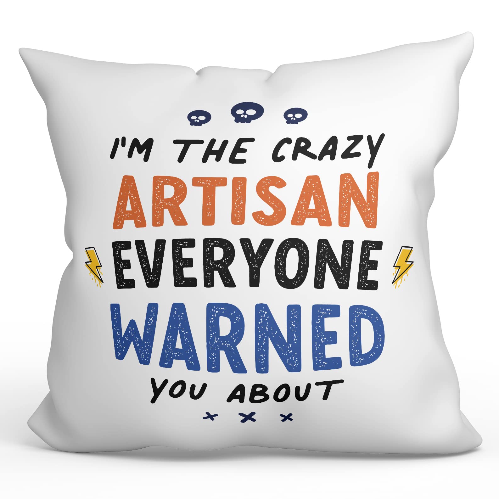 MUGFFINS ARTISAN Cushion Padding included - in English - Everyone warned you about - Funny gift - Pillow: cover and filling 15.7x15.7 inches
