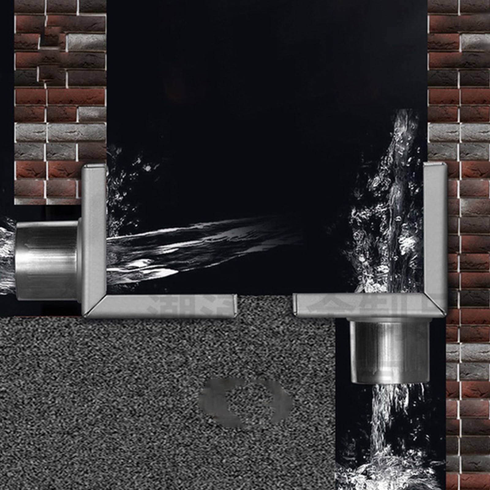 304 Edelstahl Bodenabfallfilter, Edelstahl Quadratischer Bodenablauf Duschwannenablauf L Form Design, Wand Seitenablauf (A)