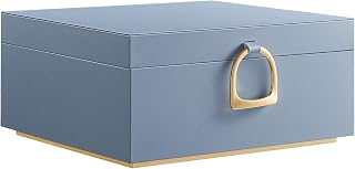 SONGMICS 2-Layer Jewelry Box, Jewelry Organizer with Handle, Removable Jewelry Tray, Jewelry Storage, Floating Effect, 8.1 x 9.4 x 4.3 Inches, Gift Idea, Misty Blue UJBC165Q01