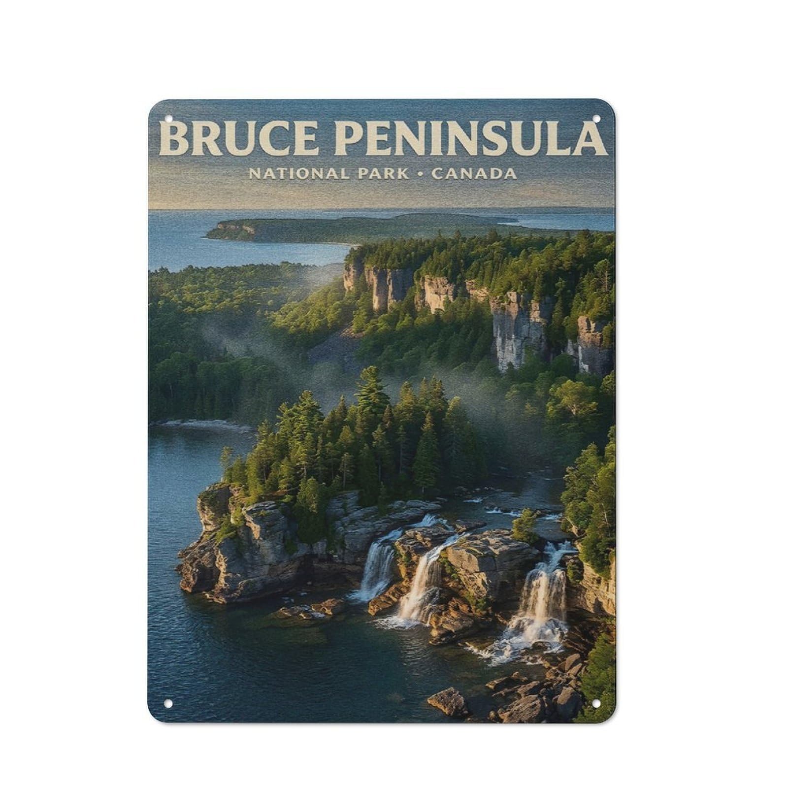 Junmoney Style-20 Classic Bruce Peninsula National Park, Canada Metal Wall Art Sign 40X30cm, Vintage Wall Decor For Lounge, Study, Pub Or Wall Gallery