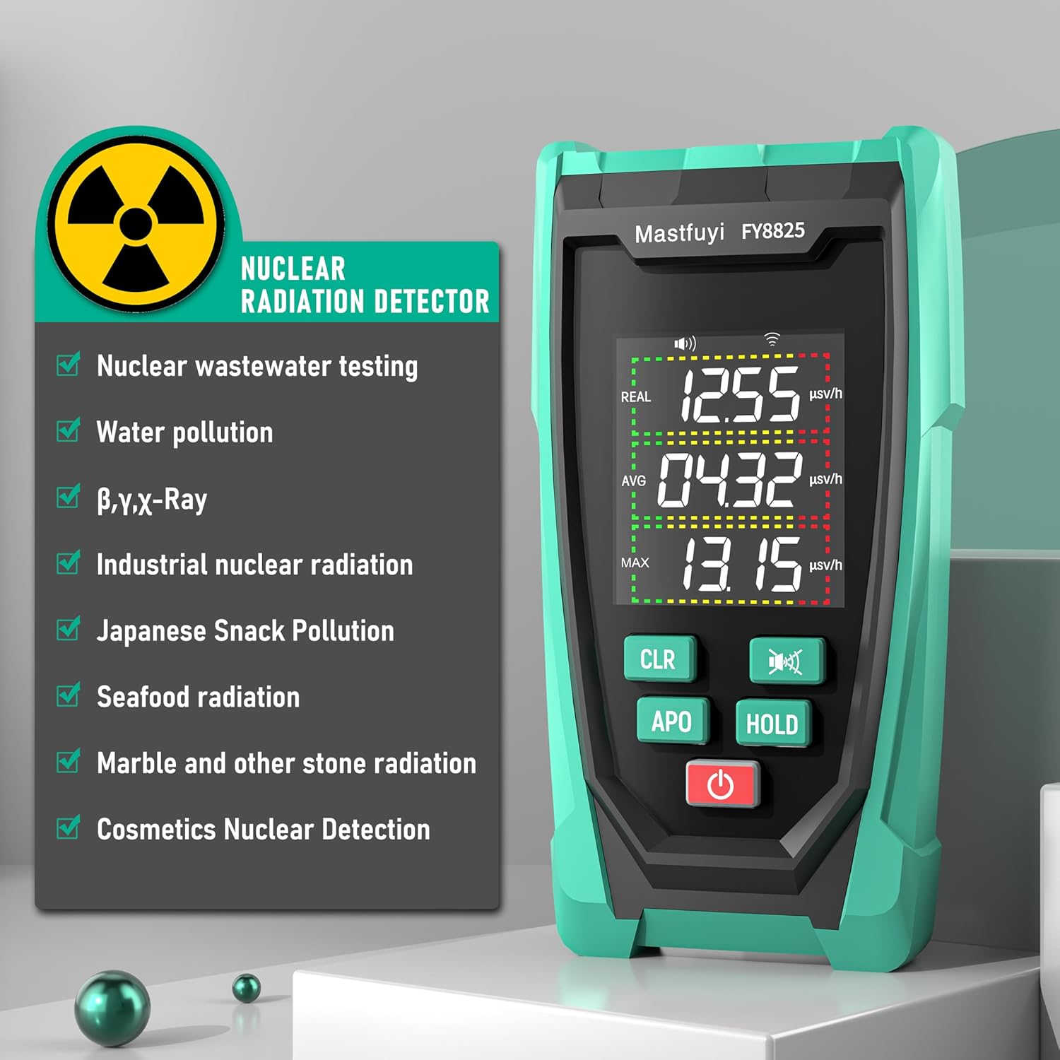 Geiger Counter Nuclear Radiation Detector,Nuclear Radiation Detector for Beta Gamma X-ray,Rechargeable Portable Handheld LCD Display Radiation Monitor,Radioactive Device for Home,Lab & Emergency Use