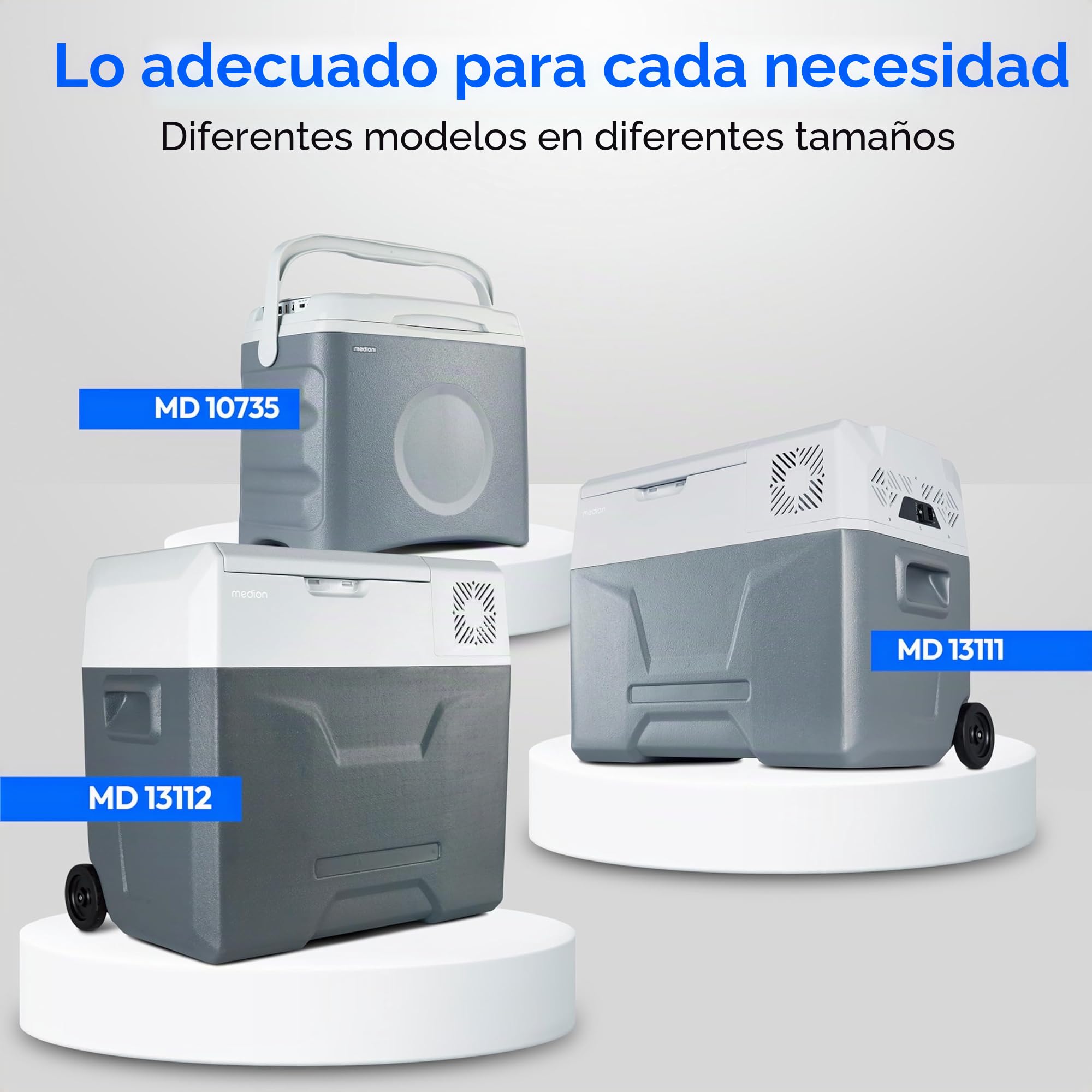 MEDION Nevera eléctrica portátil 2 en 1 enfriamiento y calor (16 24 40 litros, termoeléctrica, mini nevera, conexión 3 en 1, 5 V, USB, 12 V y 230 V, para coche, barco, caravana, camping, jardín